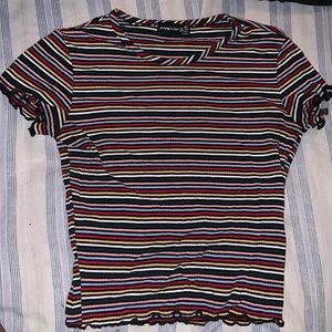 Cute Multicolored Stripped Cropped Top💕